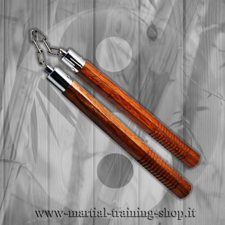 Nunchaku Ottagonale Legno con Catena Arti Marziali Cinesi Kung Fu Karate