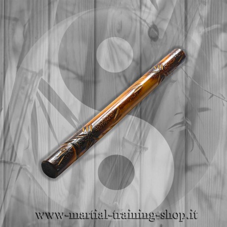 Bastone Rattan Corto Full Carved Maestro Da Allenamento Kali Escrima