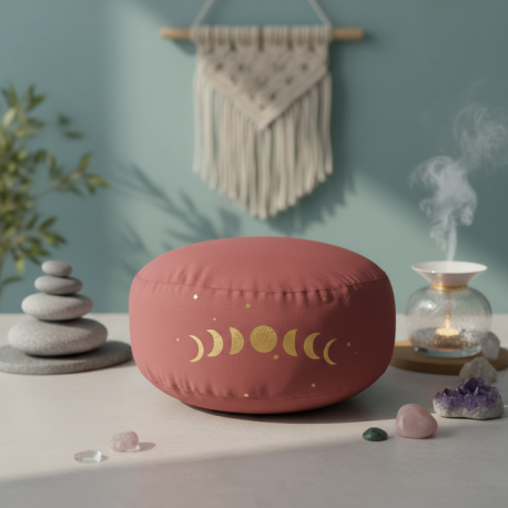 Cuscino Meditazione Zafu Fasi Lunari - Cotone Organico OCS - Yoho Essential